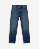 Pantalón DENIM de Harper & Neyer en denim medio, bodegón frontal del corte slim con pinzas