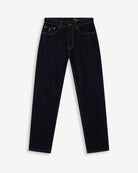 Pantalón DENIM de Harper & Neyer en denim oscuro, bodegón frontal del corte slim con pinzas
