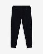 Pantalón jogger de Harper & Neyer en azul marino con bolsillos traseros abotonados y puños, vista trasera