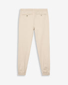 Pantalón jogger de Harper & Neyer en camel con bolsillos traseros abotonados y puños, vista trasera