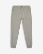 Pantalón jogger de Harper & Neyer en gris verdoso claro con cordón, cintura elástica y puños, vista frontal