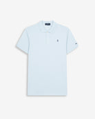 Polo ICON COLORS de Harper & Neyer en azul cielo, vista frontal en tejido piqué con logo bordado
