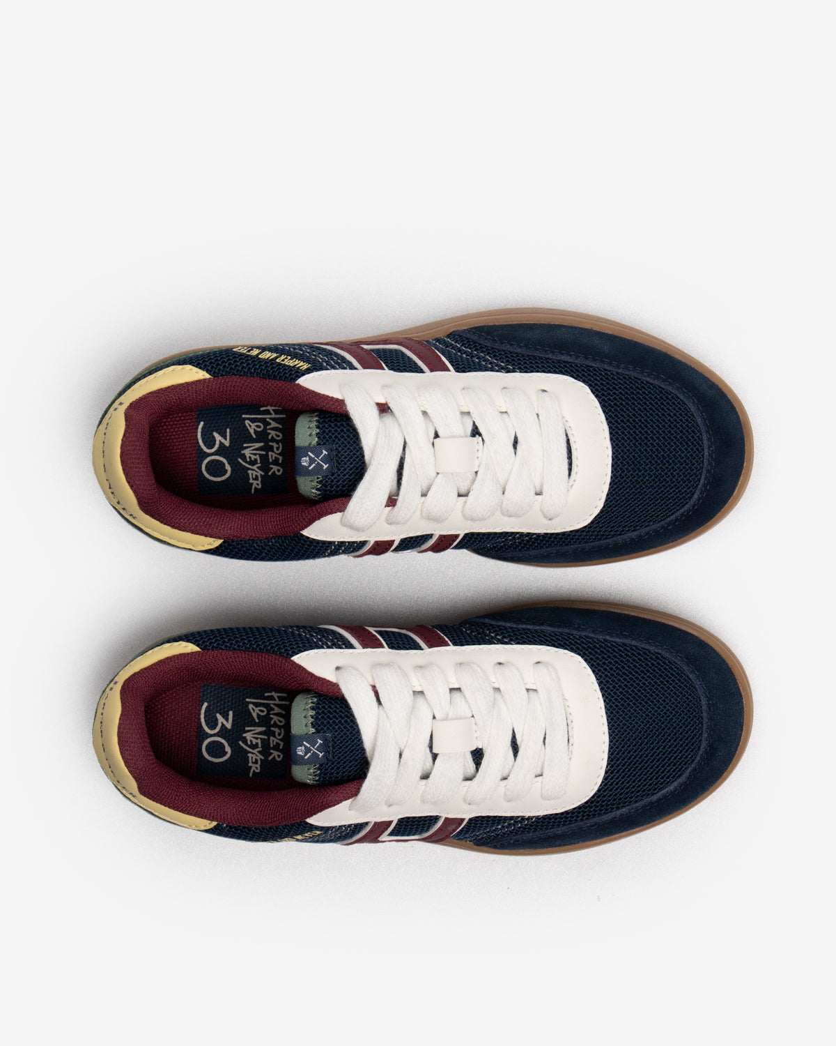 Sneaker HAMPTONS KIDS de Harper & Neyer en azul marino, el par visto desde arriba con los interiores