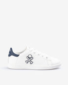 Sneaker HARPER KIDS de Harper & Neyer en blanco con paneles en azul, perfil lateral y suela blanca