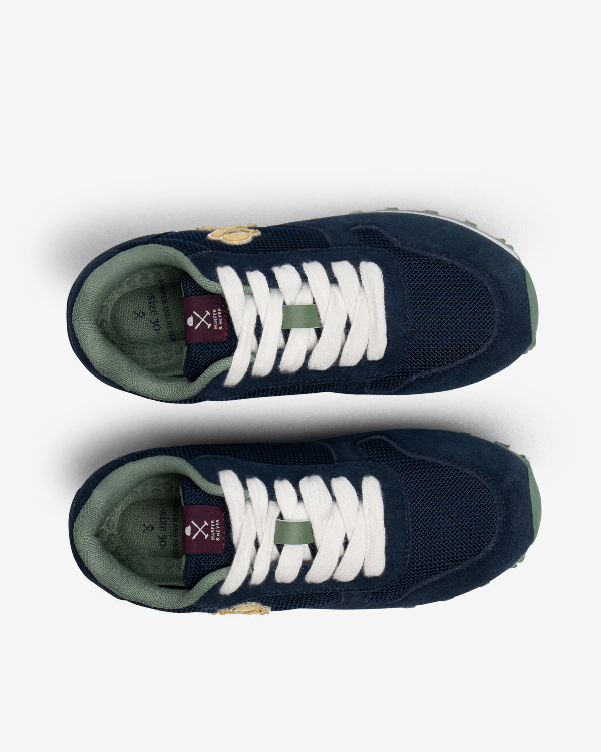 Sneaker ICON KIDS de Harper & Neyer en azul marino, el par visto desde arriba con los interiores
