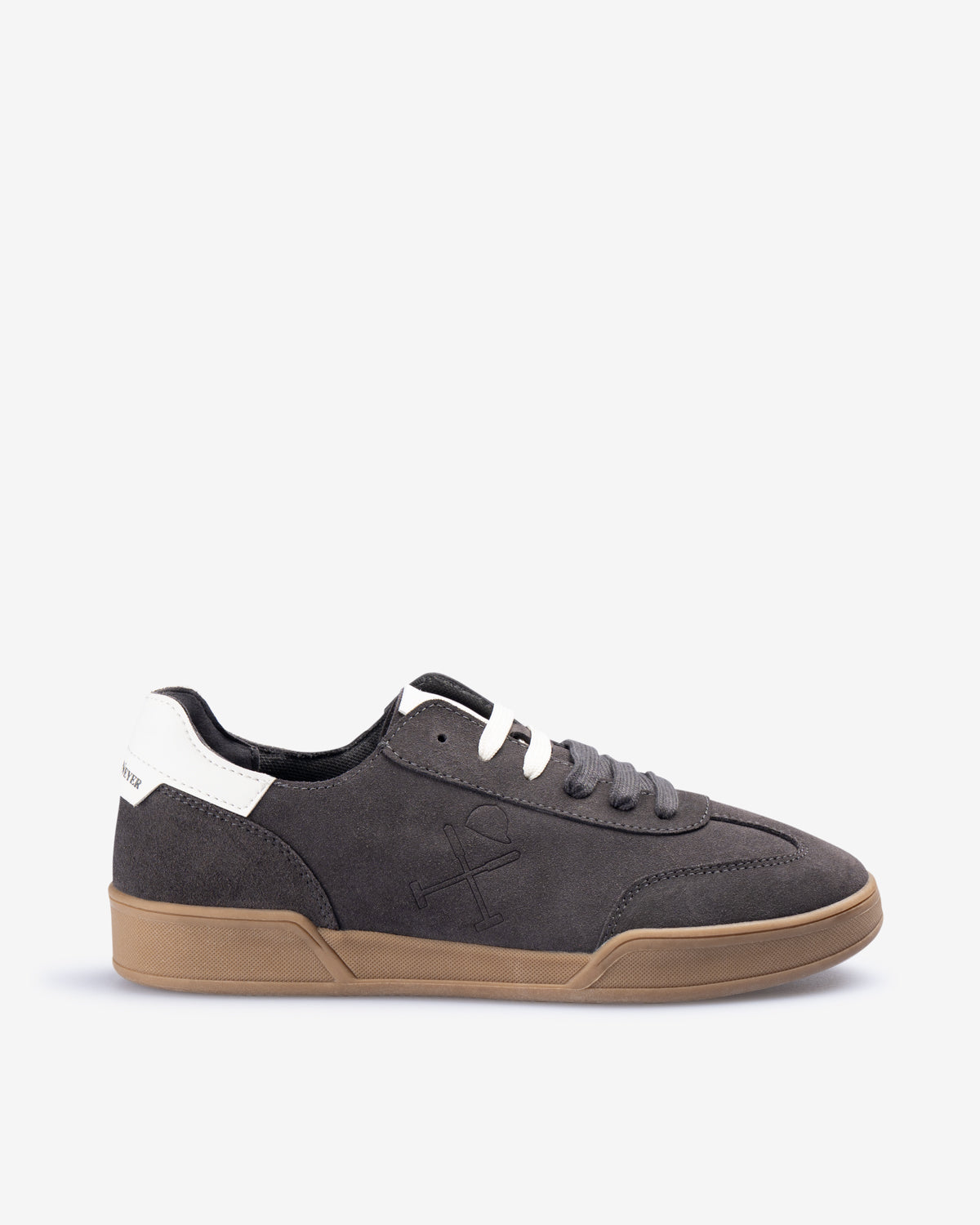 Sneaker ROCHESTER de Harper & Neyer en serraje antracita, perfil exterior con logo lateral en relieve