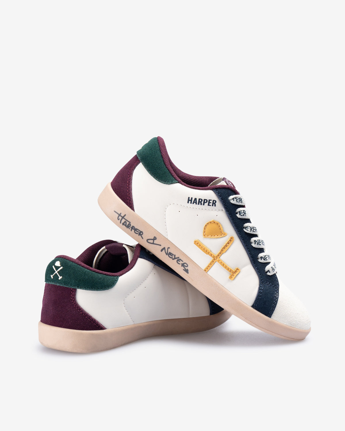 Sneaker SUPERBOWL KIDS azul marino de Harper & Neyer, el par en ángulo con la suela voluminosa