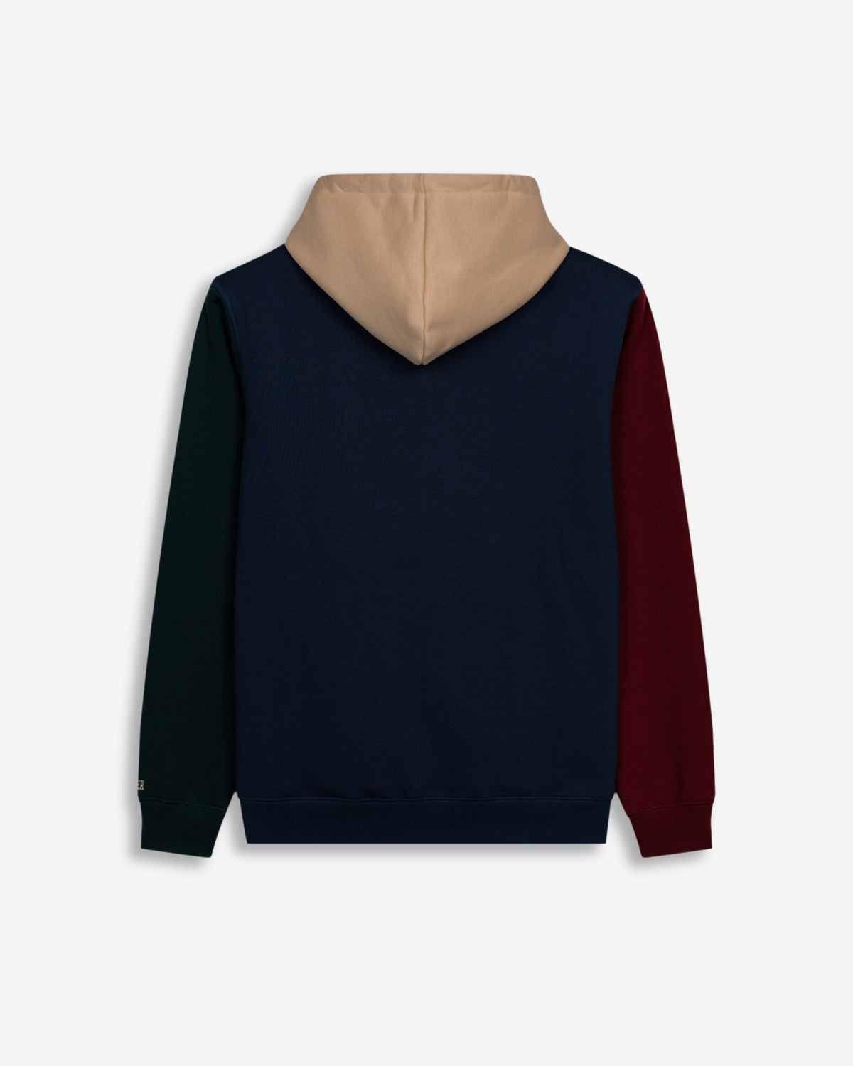 Sudadera ATLANTHA multicolor de Harper & Neyer, vista trasera con paneles en contraste y capucha beige
