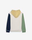 Sudadera ATLANTHA KIDS crudo con mangas contrastadas de Harper & Neyer, vista trasera con capucha amarilla