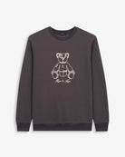 Sudadera FLUFFY BEAR de Harper & Neyer en antracita, vista frontal con oso ilustrado bordado en hilo crudo
