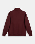 Sudadera Half-Zip Maryland de Harper & Neyer en burdeos, bodegón trasero en felpa de mezcla de algodón