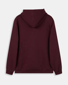 Sudadera Hoodie Arthur de Harper & Neyer en burdeos, bodegón trasero en felpa con ribete verde oscuro