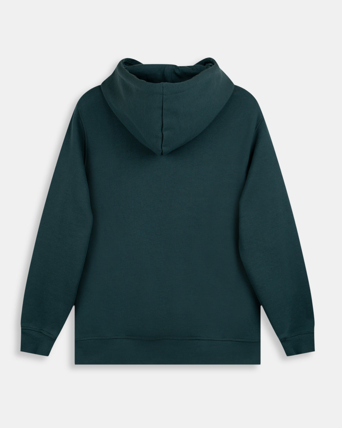 Sudadera Hoodie Arthur de Harper & Neyer en verde bosque, bodegón trasero en felpa con ribete burdeos