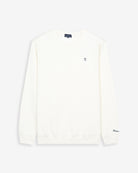 Sudadera ICON de Harper & Neyer en crudo, vista frontal minimalista con logo bordado pequeño en el pecho