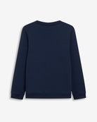 Sudadera NEW ENGLAND KIDS de Harper & Neyer en algodón azul marino, vista trasera con puños y bajo canalados