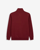 Sudadera RAVENS de Harper & Neyer en burdeos, vista trasera con parche decorativo bajo el cuello