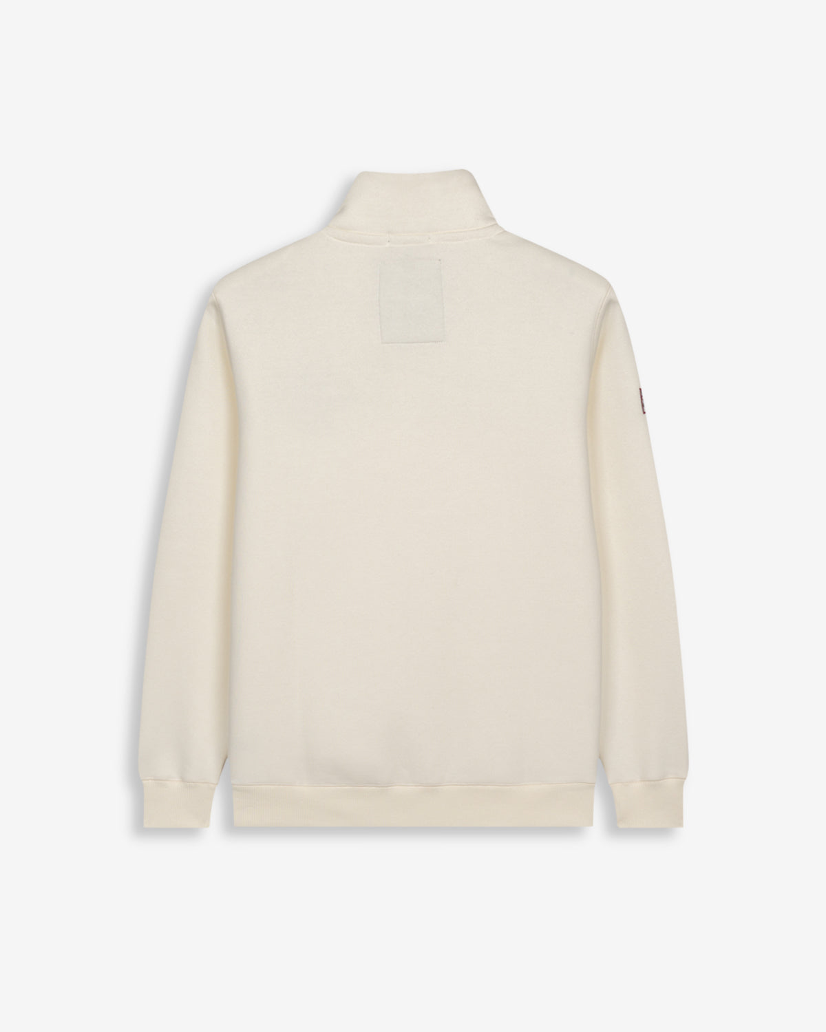 Sudadera RAVENS de Harper & Neyer en crudo, vista trasera con parche decorativo bajo el cuello