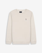 Sudadera SNOWDRIFT KIDS crudo de Harper & Neyer, vista frontal con logo bordado tricolor en el pecho